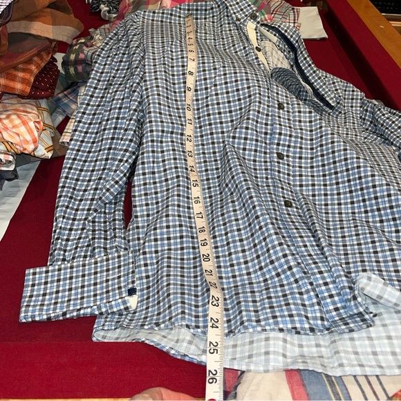 WRK The Reworked Shirt Blue Black Gray Checkered Lightweight Cotton mens large L - Picture 8 of 10